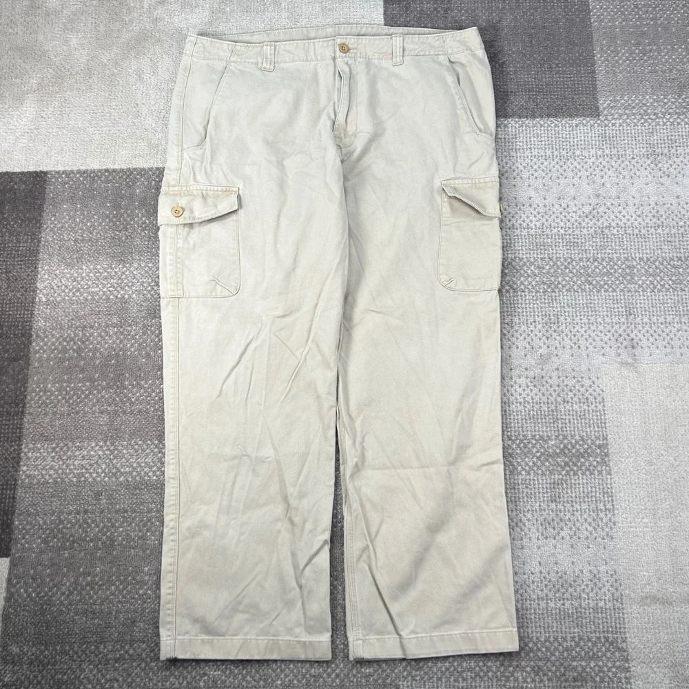 The North Face Mens Beige Cotton Cargo Pants Size 40 Regular Outdoor Utility